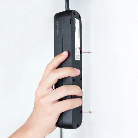Nanocable Regleta de 3 Tomas con Cable de 1,4 m, Negra